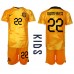 Nederland Denzel Dumfries #22 Hjemmedraktsett Barn VM 2022 Kortermet (+ Korte bukser)